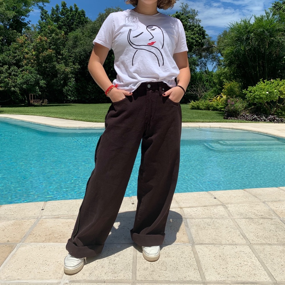 Boleto burgundy wide leg men’s thrifted pants